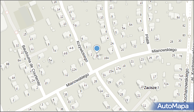 Wrocław, Mianowskiego Józefa, 16, mapa Wrocławia