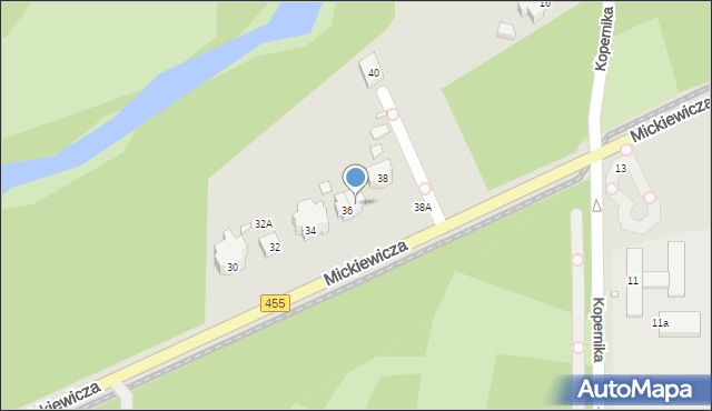 Wrocław, Mickiewicza Adama, 36A, mapa Wrocławia