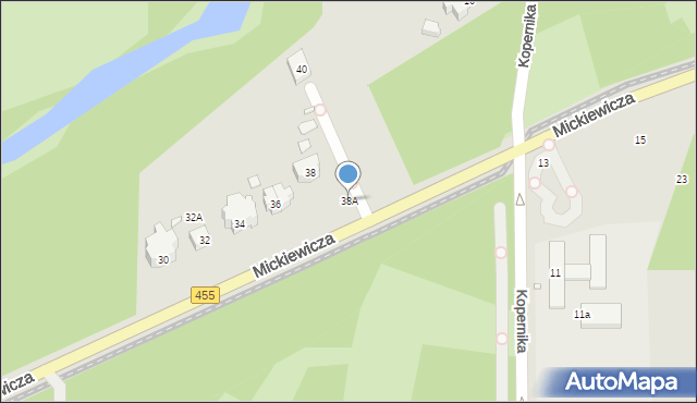 Wrocław, Mickiewicza Adama, 38A, mapa Wrocławia