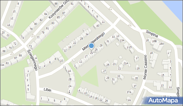 Wrocław, Mierosławskiego Ludwika, gen., 21, mapa Wrocławia