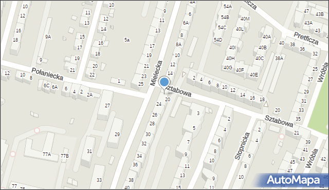 Wrocław, Mielecka, 22, mapa Wrocławia