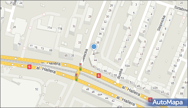 Wrocław, Mielecka, 42, mapa Wrocławia