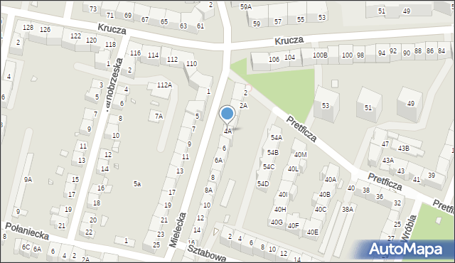 Wrocław, Mielecka, 4A, mapa Wrocławia