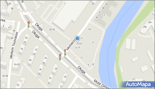 Wrocław, Michalczyka Kazimierza, 1b, mapa Wrocławia