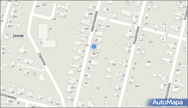 Wrocław, Miechowska, 54, mapa Wrocławia