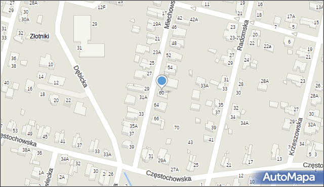 Wrocław, Miechowska, 60, mapa Wrocławia
