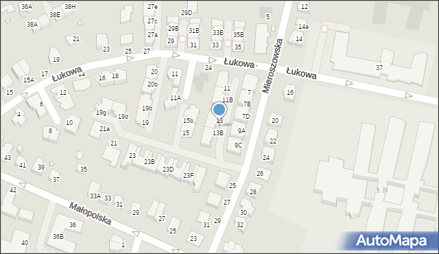 Wrocław, Mieroszowska, 13A, mapa Wrocławia