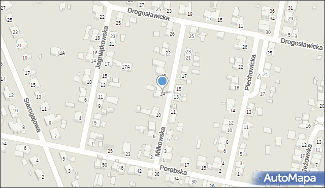 Wrocław, Miłkowska, 14, mapa Wrocławia