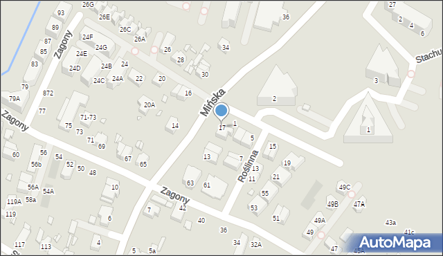 Wrocław, Mińska, 17, mapa Wrocławia