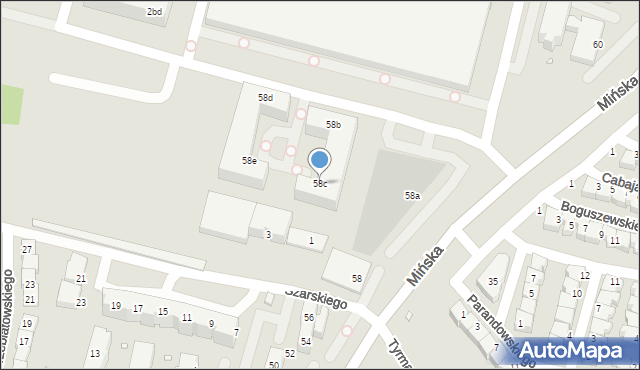 Wrocław, Mińska, 58c, mapa Wrocławia
