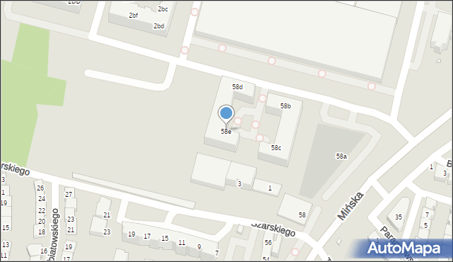 Wrocław, Mińska, 58e, mapa Wrocławia