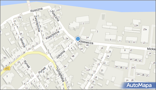 Wronki, Mickiewicza Adama, 2, mapa Wronki