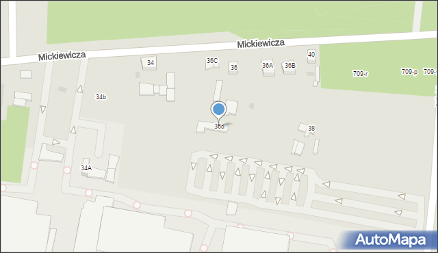 Wronki, Mickiewicza Adama, 36d, mapa Wronki
