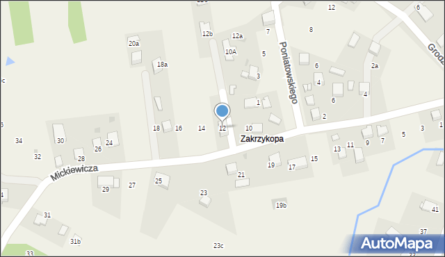 Wygiełzów, Mickiewicza Adama, 12, mapa Wygiełzów
