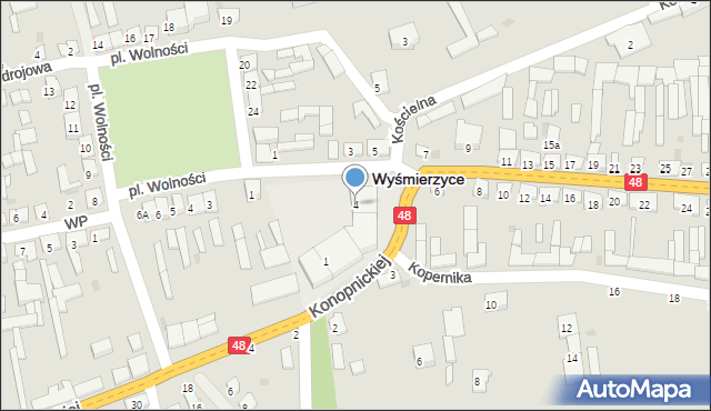 Wyśmierzyce, Mickiewicza Adama, 4, mapa Wyśmierzyce