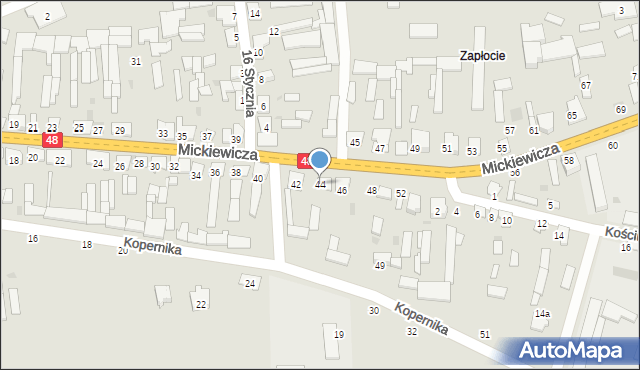 Wyśmierzyce, Mickiewicza Adama, 44, mapa Wyśmierzyce