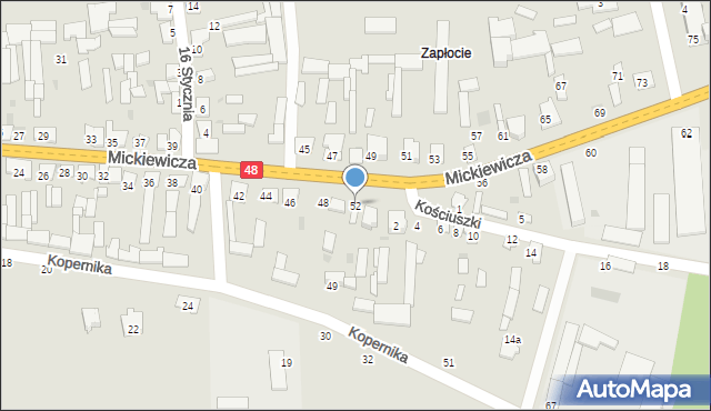 Wyśmierzyce, Mickiewicza Adama, 52, mapa Wyśmierzyce