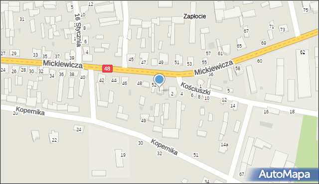 Wyśmierzyce, Mickiewicza Adama, 54, mapa Wyśmierzyce