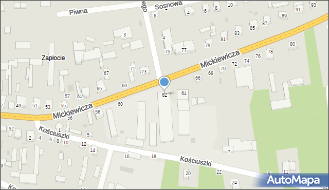 Wyśmierzyce, Mickiewicza Adama, 62, mapa Wyśmierzyce
