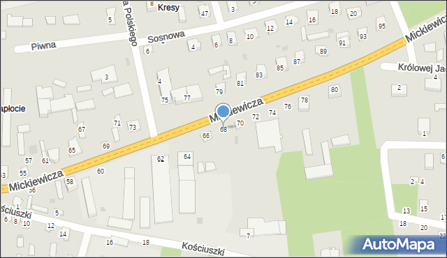 Wyśmierzyce, Mickiewicza Adama, 68, mapa Wyśmierzyce