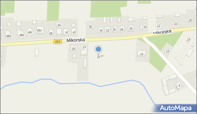 Wyszanów, Mikorska, 21, mapa Wyszanów