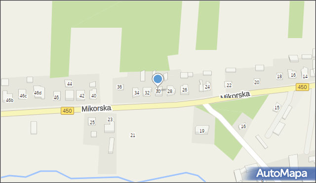 Wyszanów, Mikorska, 30, mapa Wyszanów