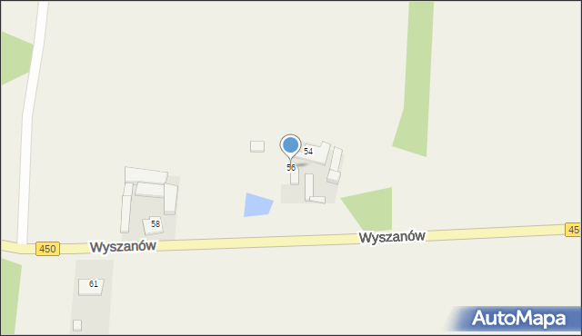 Wyszanów, Mikorska, 56, mapa Wyszanów