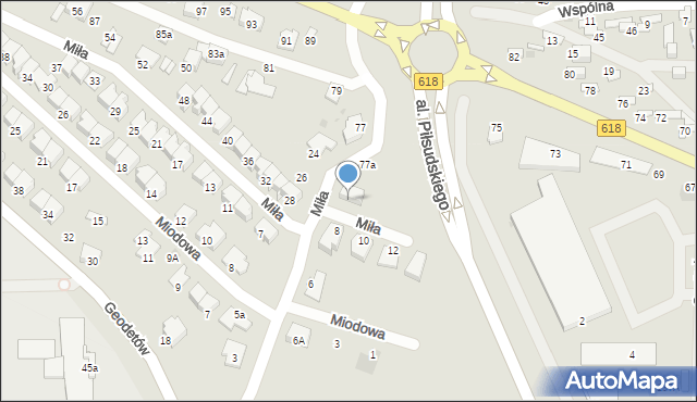 Wyszków, Miła, 18, mapa Wyszków