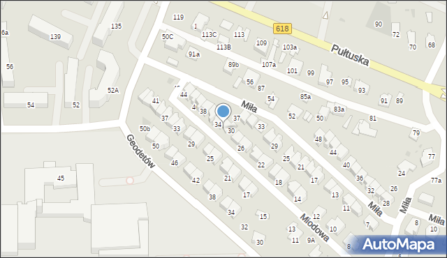 Wyszków, Miodowa, 32, mapa Wyszków