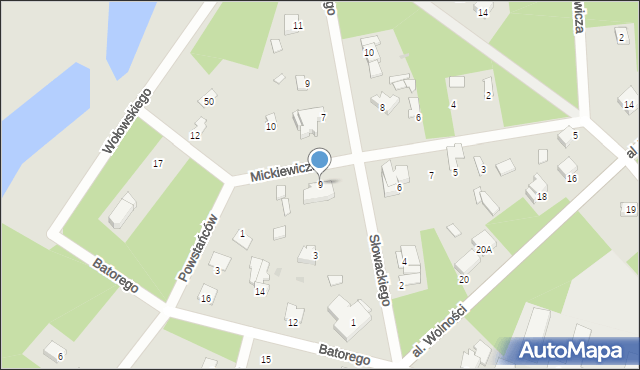 Wyszków, Mickiewicza Adama, 9, mapa Wyszków