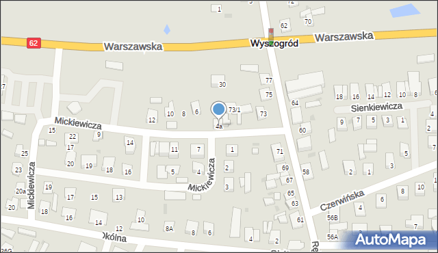 Wyszogród, Mickiewicza Adama, 4a, mapa Wyszogród