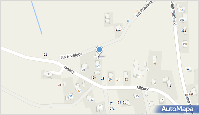 Ząb, Mizery Ludwika, ks., 24, mapa Ząb