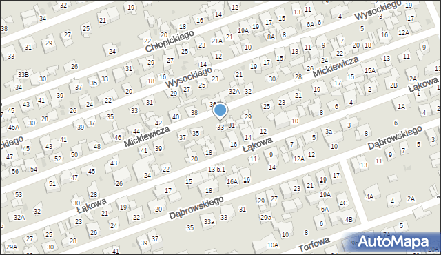 Ząbki, Mickiewicza Adama, 33, mapa Ząbki