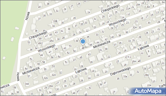 Ząbki, Mickiewicza Adama, 48, mapa Ząbki