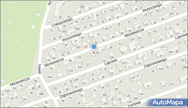 Ząbki, Mickiewicza Adama, 51, mapa Ząbki