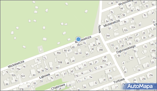 Ząbki, Mickiewicza Adama, 63, mapa Ząbki