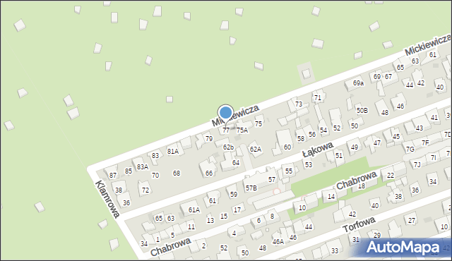 Ząbki, Mickiewicza Adama, 77, mapa Ząbki