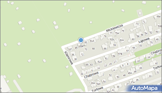 Ząbki, Mickiewicza Adama, 83A, mapa Ząbki