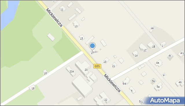 Zabłudów, Mickiewicza Adama, 17, mapa Zabłudów