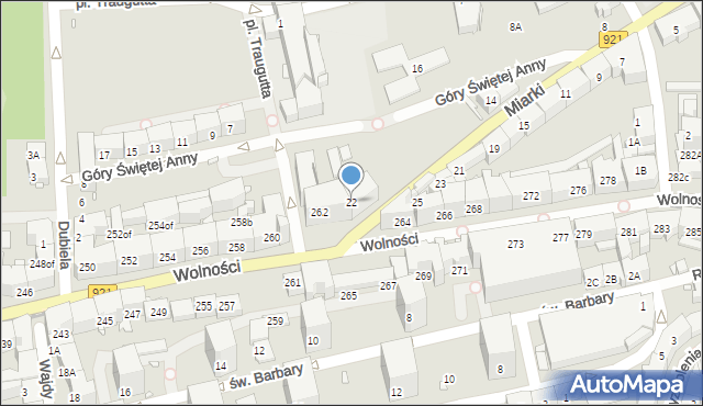 Zabrze, Miarki Karola, 22, mapa Zabrza