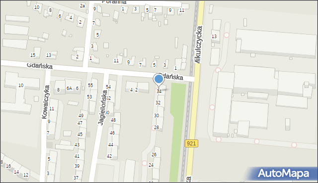 Zabrze, Mikulczycka, 34, mapa Zabrza