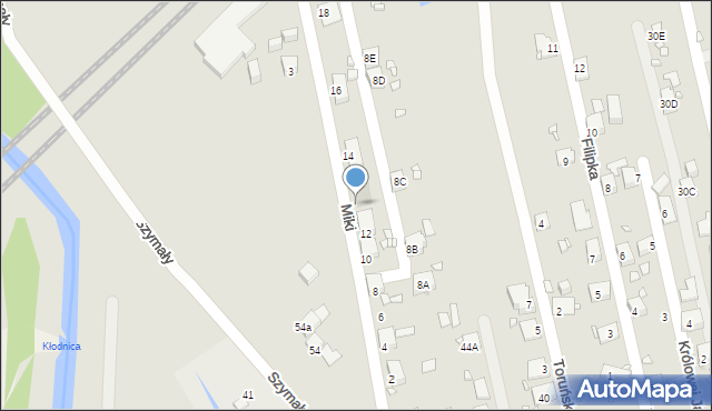 Zabrze, Miki Roberta, 12a, mapa Zabrza