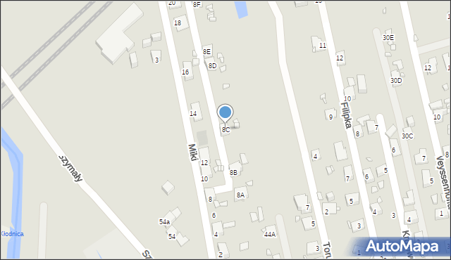 Zabrze, Miki Roberta, 8C, mapa Zabrza
