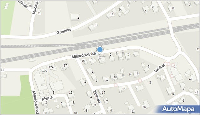 Zabrzeg, Miliardowicka, 11, mapa Zabrzeg
