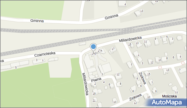 Zabrzeg, Miliardowicka, 17C, mapa Zabrzeg