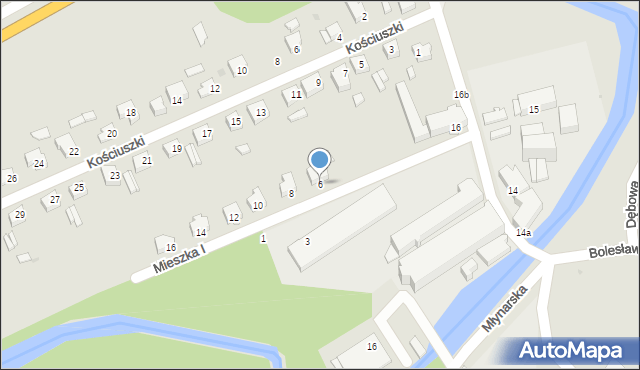 Żagań, Mieszka I, 6, mapa Żagań