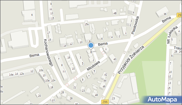 Żagań, Miodowa, 6, mapa Żagań