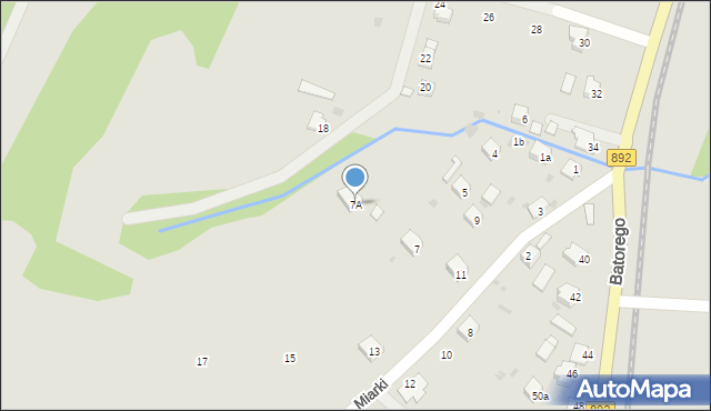 Zagórz, Miarki, 7A, mapa Zagórz
