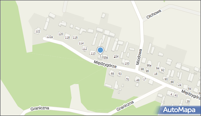 Zajączków, Międzygórze, 108, mapa Zajączków