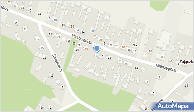 Zajączków, Międzygórze, 17, mapa Zajączków